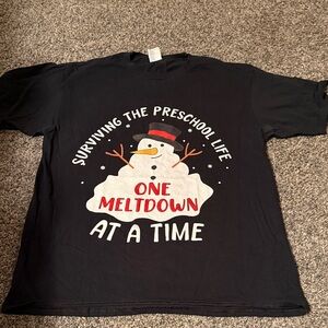 Port and Company Black Snowman Graphic Tee